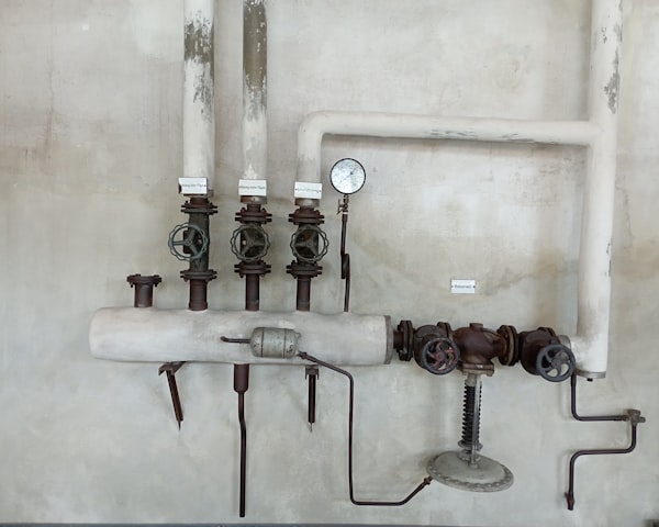 Plumbing pipes and professional equipment